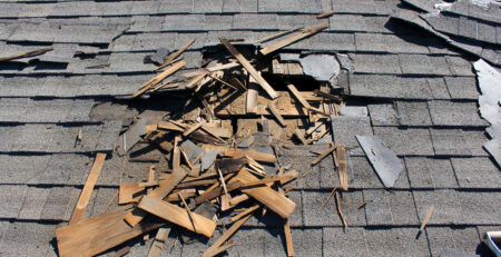 Damaged roof